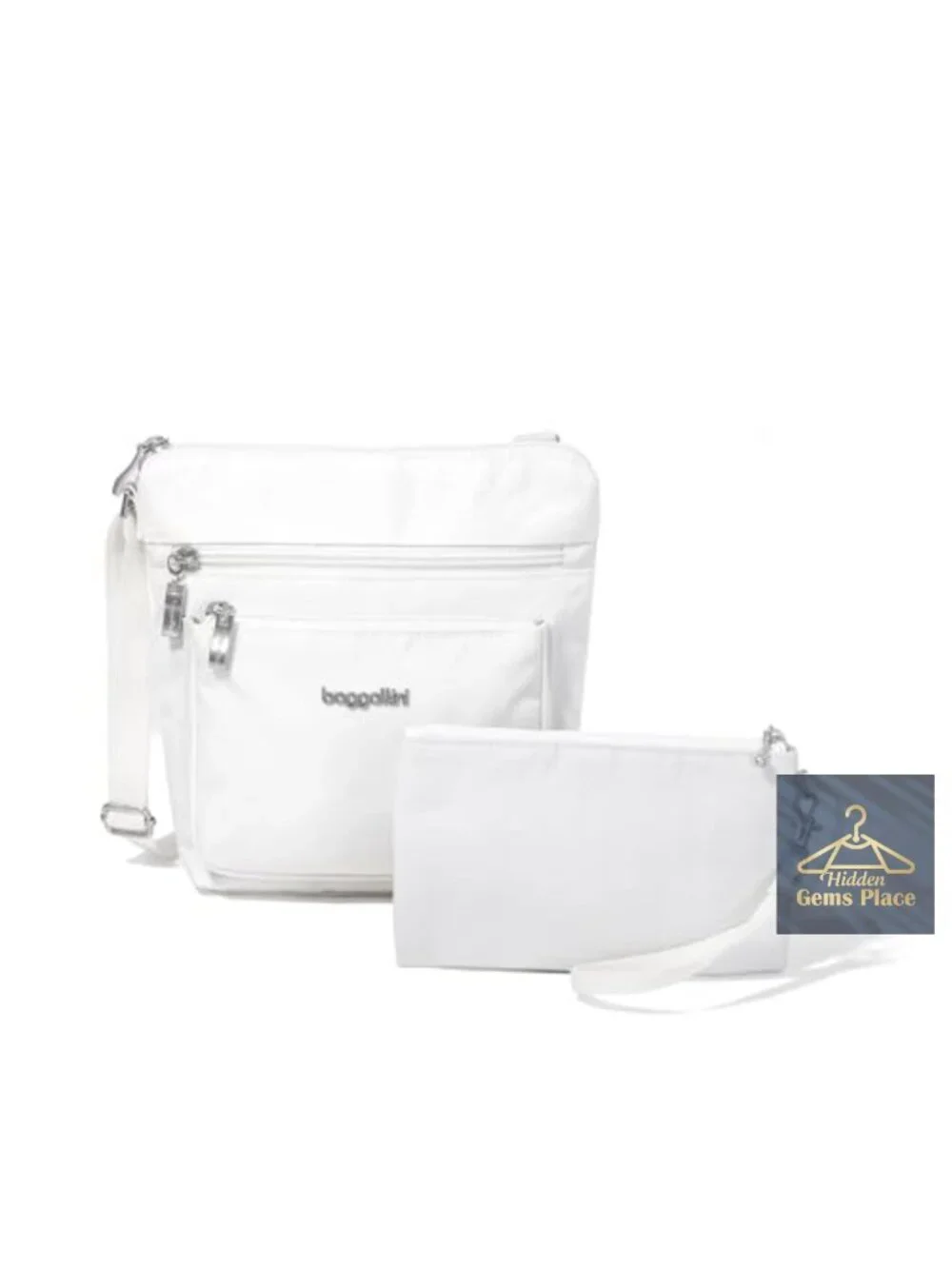Lightweight Nylon RFID Crossbody Bag with Adjustable Strap and Wristlet